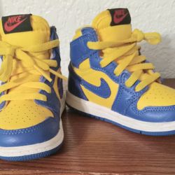 Nike Air Jordan 1 Retro High Toddler Size 6C Blue Yellow FD2598-700