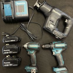 Makita Brushless Impact And Drill Set /Subcompact Saw Hackzall Sawzall