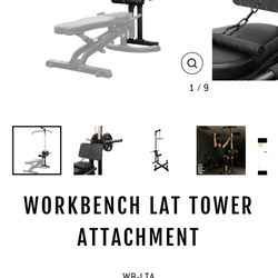Powertec Workbench Lat Tower Attachment Used $80