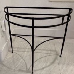 Elegant Wrought Iron Half-Moon Console Table – 25” W x 13” D x 22” H