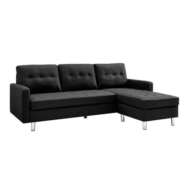 New Sectional Black Leather 