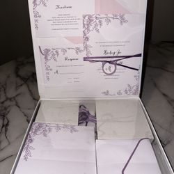 NIB 150 Piece Customizable Wedding Invitation Kit 30 Sets Envelopes RSVP Prints