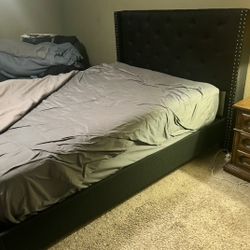 Black Queen Tufted Bed Frame