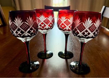 Vintage Edo Kriko Bohemian Wine Glasses