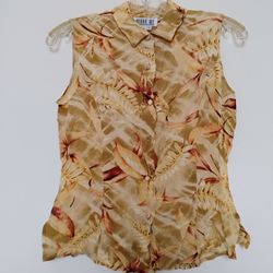 Robbie Bee button down blouse no sleeve