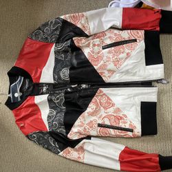 Les Éclaires Red Leather Jacket Paisley (VERY RARE) 