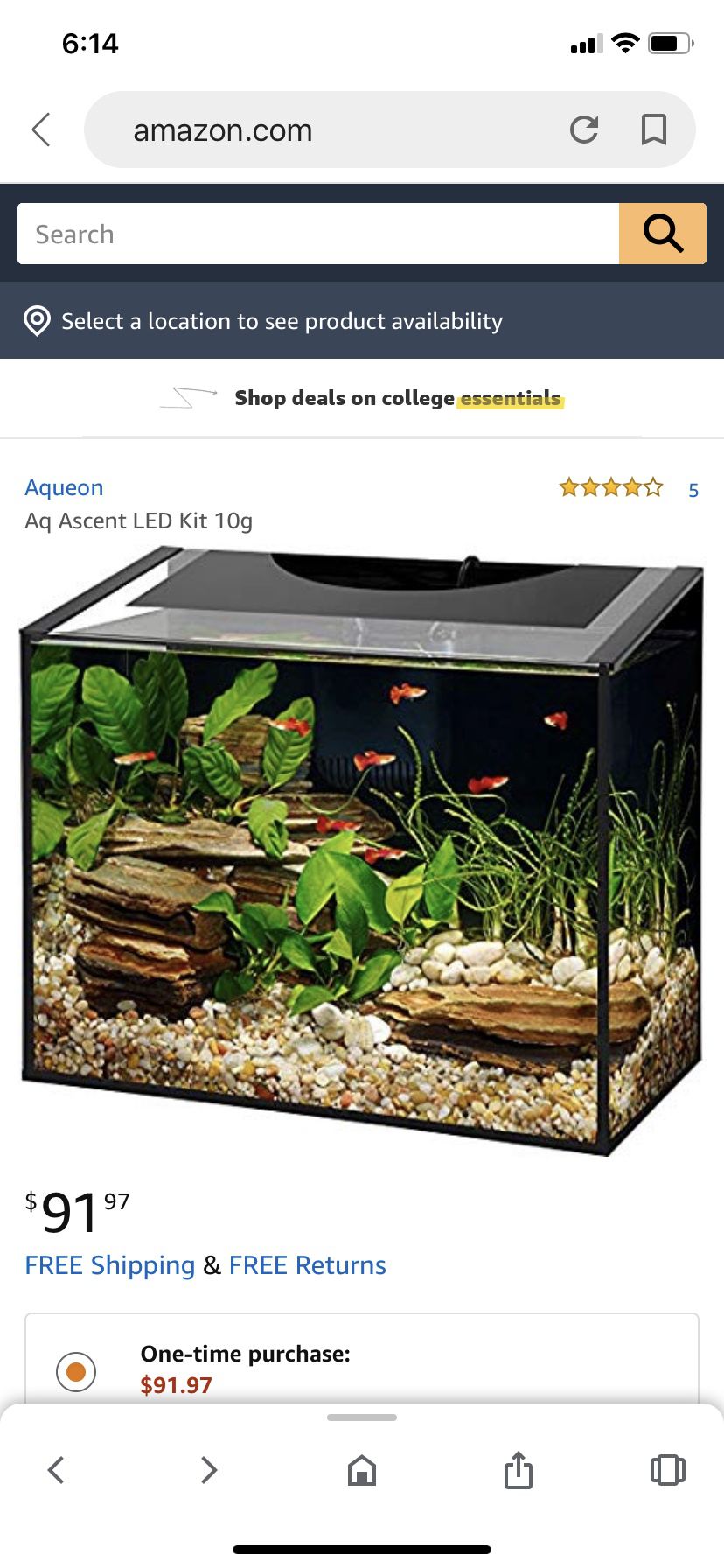 Aqueon Ascent 10 gallon Fish Tank Aquarium