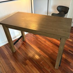 Solid Wood High Dining Table – Dark Walnut