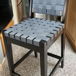 Counter Chair in Webbing Belt, Blue, Vintage Design ( Set Of 2)