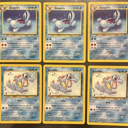Vintage Pokemon Neo Genesis Quagsire & Totodile In Excellent Condition