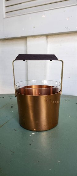 Vintage Gunnar Ander for Ystad  MCM Small Copper  Ice Bucket