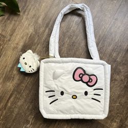 Hello Kitty & Dear Daniel Puffer Tote Bag With Coin Purse