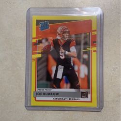 Joe Burrow Rookie RARE YELLOW