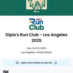 50% Off Diplo’s Run Club! Diplo & Dillion Francis Concert