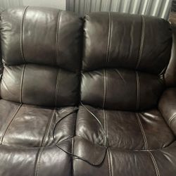 Electric Leather Sofa With Reclining Ends, OBO!!