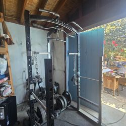 Home Gym Rack + Bar/Weights