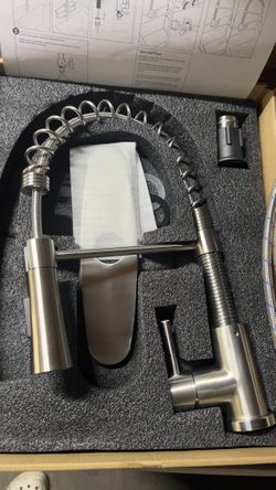 Kitchen Faucets, Commercial Brushed Nickel Stainless Steel Pull Down Sprayer Single Hole K5 