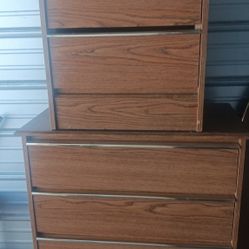 Dresser And End Table With Large Vanity Mirror