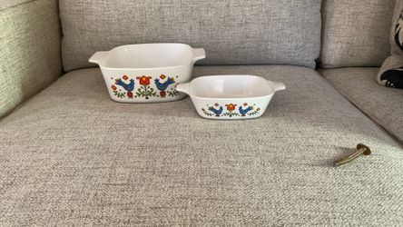 Corningware Country Festival 1-1/2 Qt & 1-3/4 Cup Casserole Dishes (Corning Ware-blue Birds)