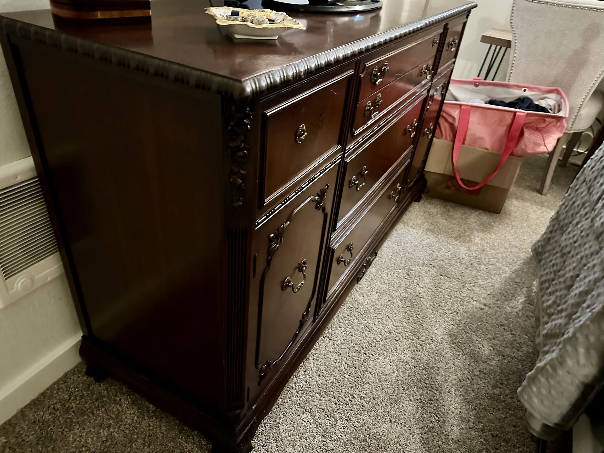 Antique Mahogany Credenza Or Dresser