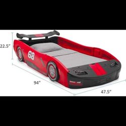 Delta Children turbo race car Twin Bed red