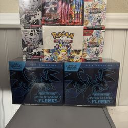 Pokemon Huge Sealed Lot Surging Sparks Phantasmal Prismatic White Flare Destined Rivals Look