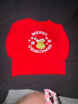 Merry Grinchmas Kids Red Christmas Sweatshirt