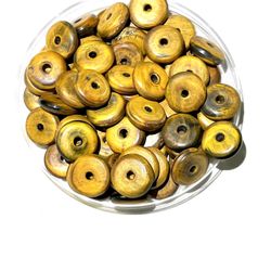 Lot Of Ethnic Wood Disc Beads