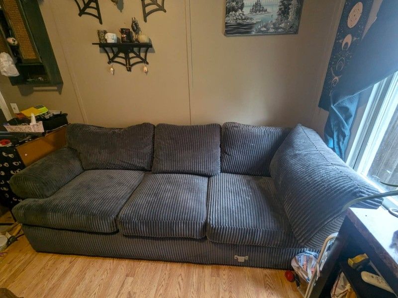 Slumber Brand Oversized 100” Corduroy Sofa – Barely Used – $400 OBO