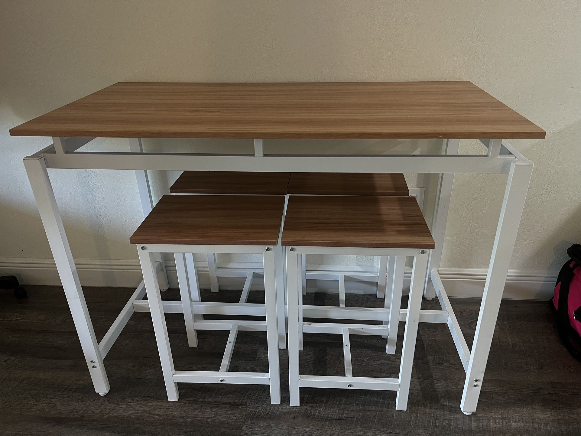 5 Piece Person Kitchen Chairs 4, Industrial Bar, Counter Height Dining Room Table Set