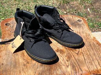 Dr. Martens Black Canvas Lace-Up Boots