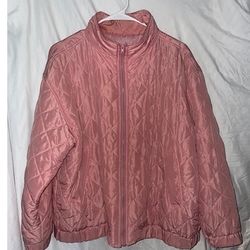 Size Large. Girls Pink Quilted Jacket
