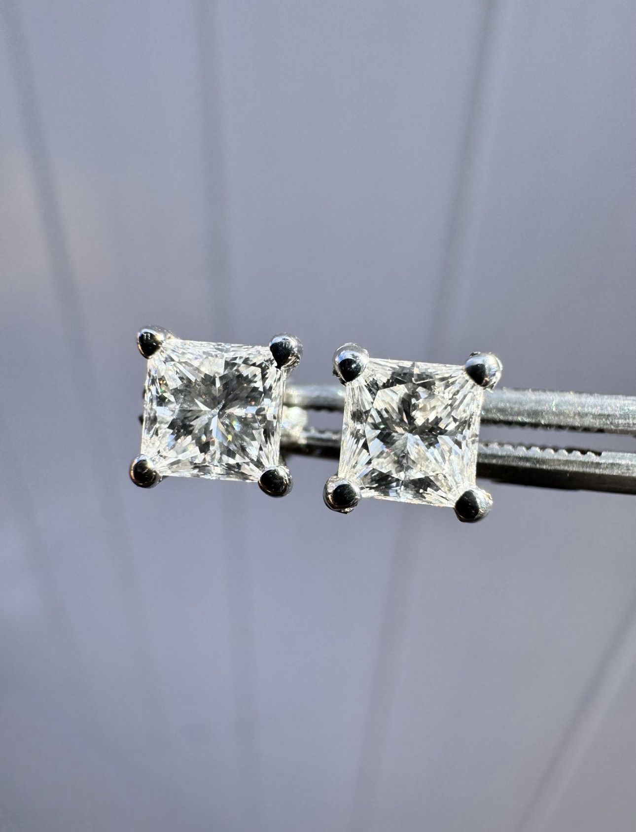 Diamond Earrings 14k White Gold