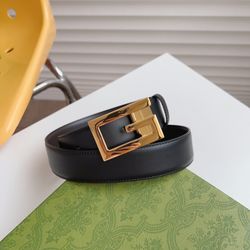 Gucci Gold Square Buckle Double Sided Belt Black and Brown