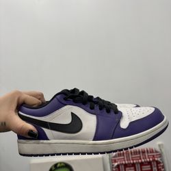Jordan low 1’s Court purple