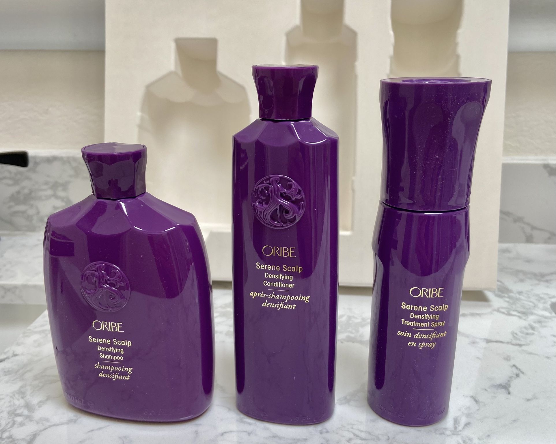 ORIBE Serene Scalp Densifying Shampoo, Conditioner, & Treatment Spray