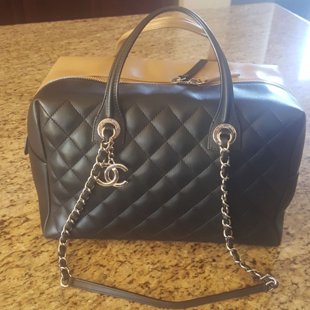 SOLD! Chanel bicolor bowling bag for Sale in Chino, CA - OfferUp