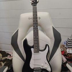 Electric Guitar Black N White Rock Jam