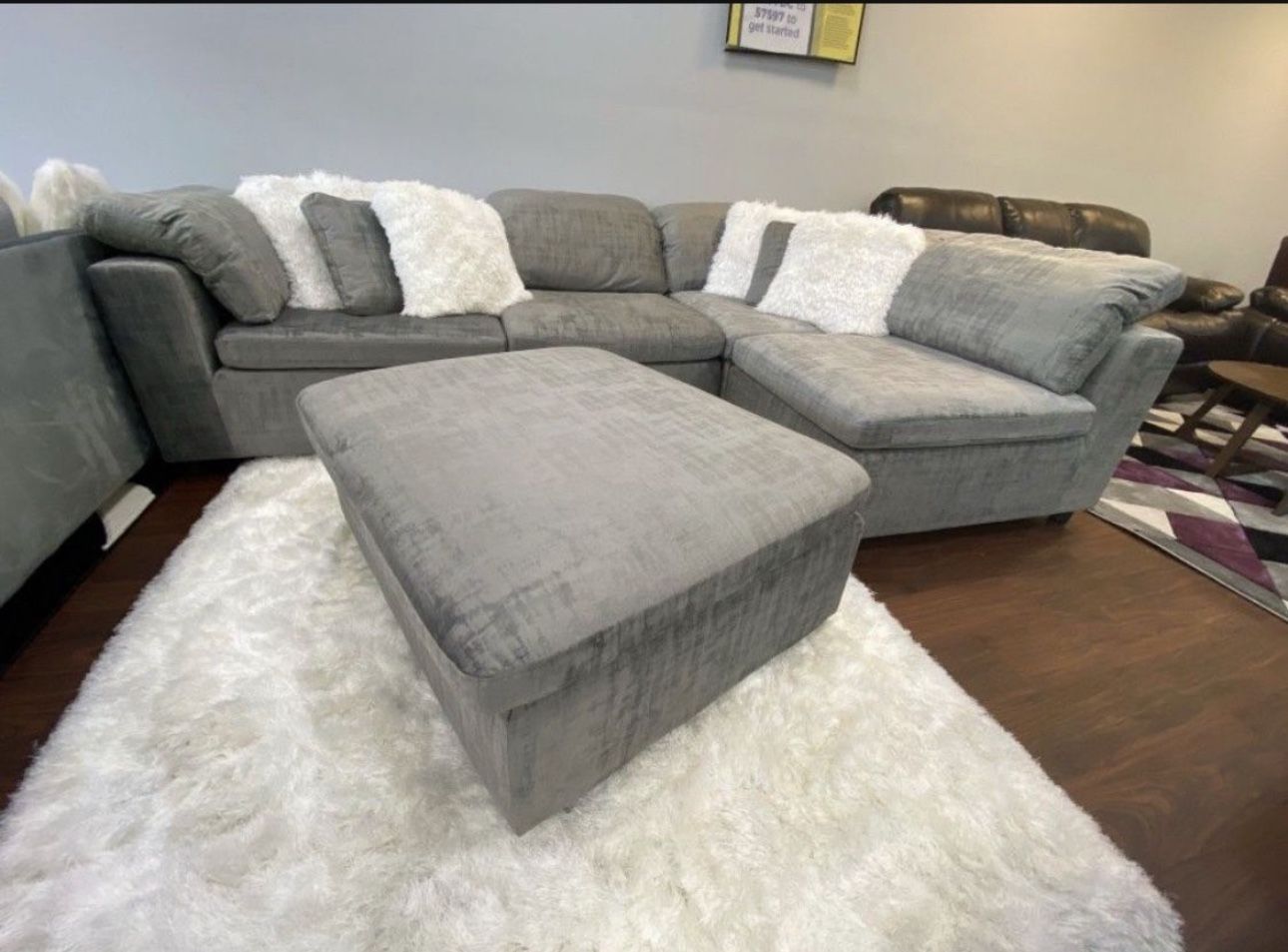 COMFY NEW LIMA SECTIONAL SOFA AND OTTOMAN SET ON SALE ONLY...