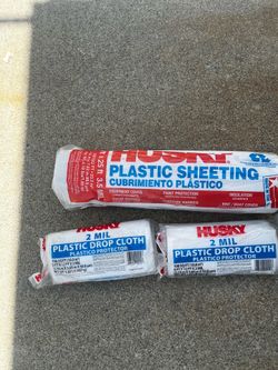 Husky plastic sheeting and drop cloth