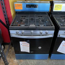 New Whirlpool 5 Burner Gas Stove With Air Fry 30” Wide 