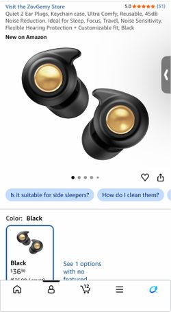 Quiet 2 Ear Plugs, Keychain case, Ultra Comfy, Reusable, 45dB Noise Reduction