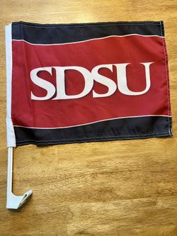 SDSU Car Flag, clips onto car window. Going to the game? Show your Aztec pride!