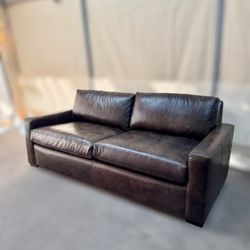 Restoration Hardware Maxwell Leather Sofa Delivery Available