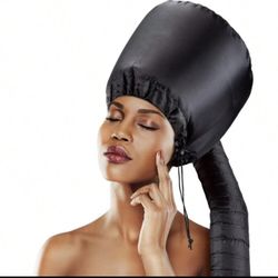 Hair Dryer Bonnet w/A Headband Integrated That Reduces Heat Around Ears & Neck - Hair Dryer Hooded Diffuser Cap for Curly, Speeds Up Drying Time, Safe