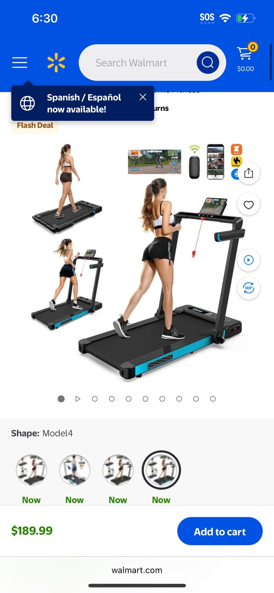 TOSSFD 2.5HP 2 in1 Folding Treadmill with Display Electric Running Portable Walking Pad for Home Fitness