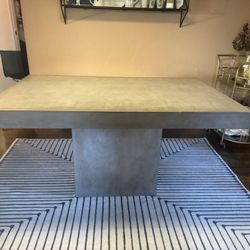 CB2 Modern Fuze Concrete Dining Table + Bench