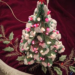 Ceramic Christmas Tree Snowy Green