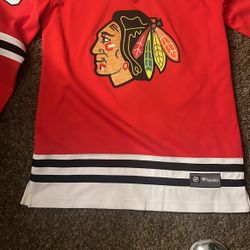 Chicago Blackhawks NHL hockey jersey.