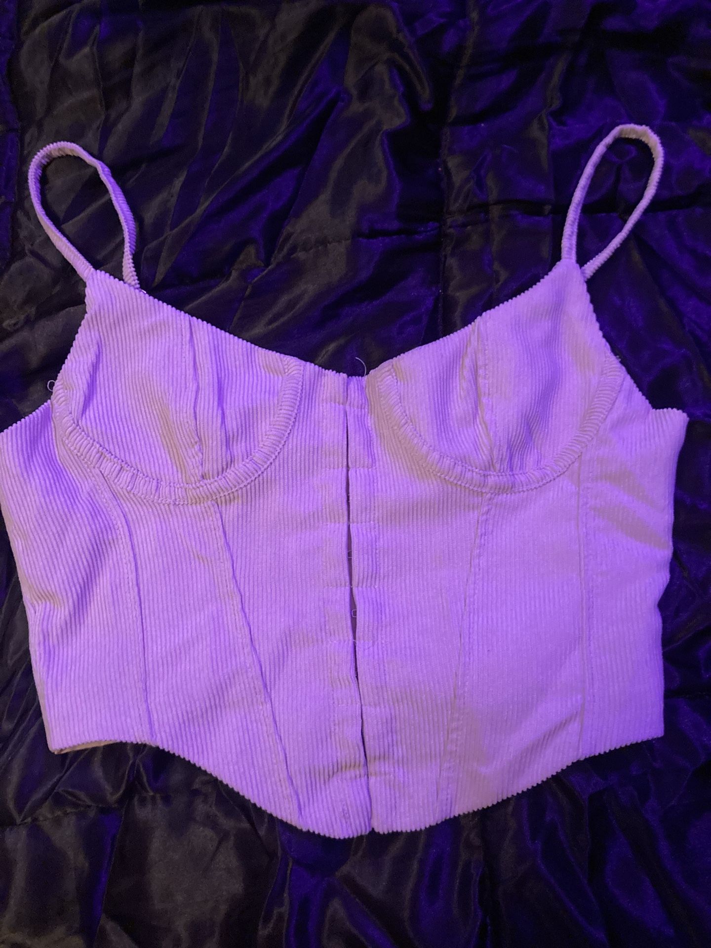 Plush Pink Corset Tank Top